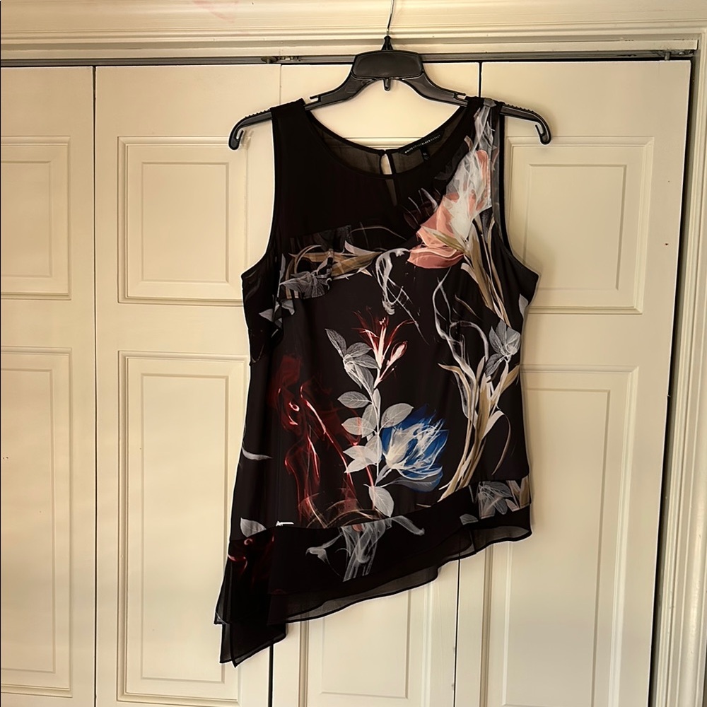White House Black Market Sheer Black Top